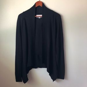 Calvin Klein Black Open Front Drape Cardigan S